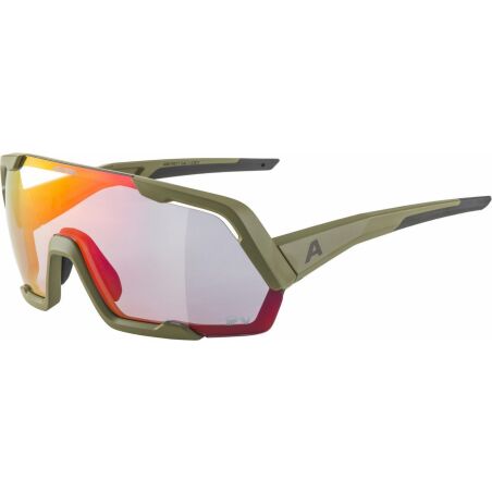 Alpina Rocket QV Sportbrille olive matt/mirror rainbow
