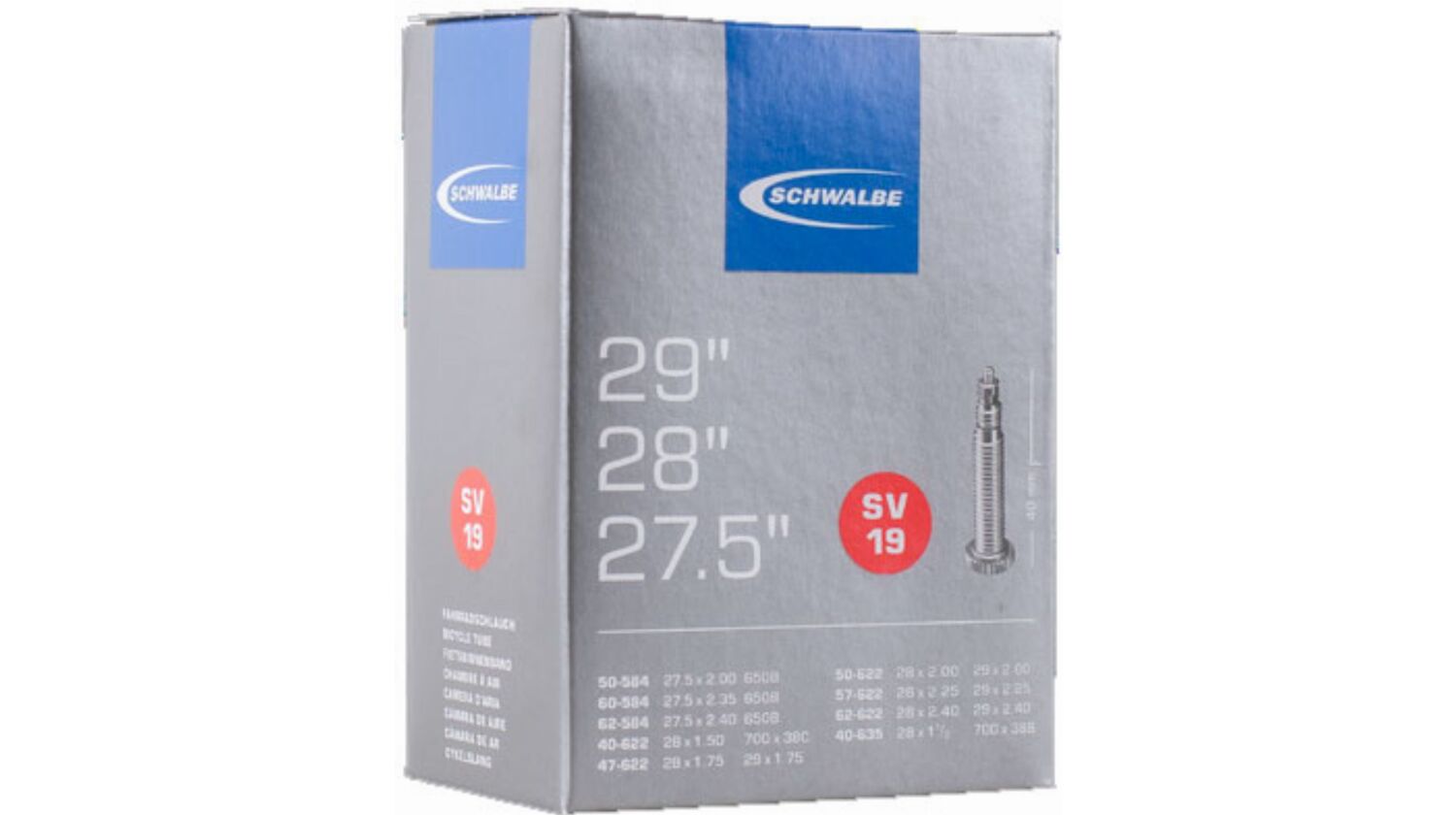 Schwalbe Schlauch SV19 60mm 27,5"/28"/29" 40/62-584/635