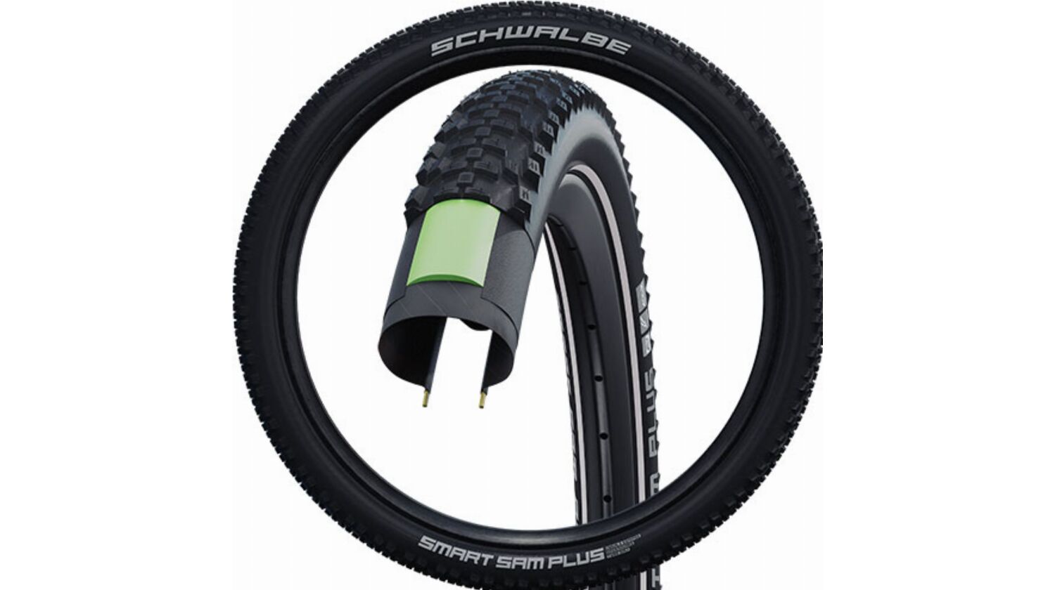 Schwalbe Smart Sam Plus DD, GreenGuard, Performance Line, Tube, SnakeSkin Drahtreifen 27,5" Addix black-reflex