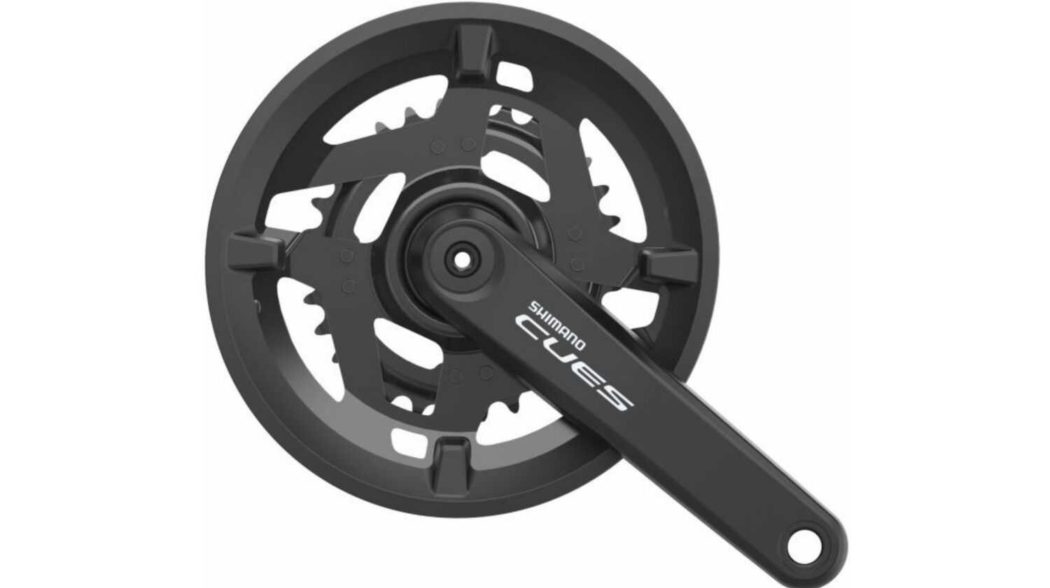 Shimano FC-U4010 Cues Kurbelgarnitur 2x9/10-fach mit Kettenschutzring, 46-30 Zähne schwarz