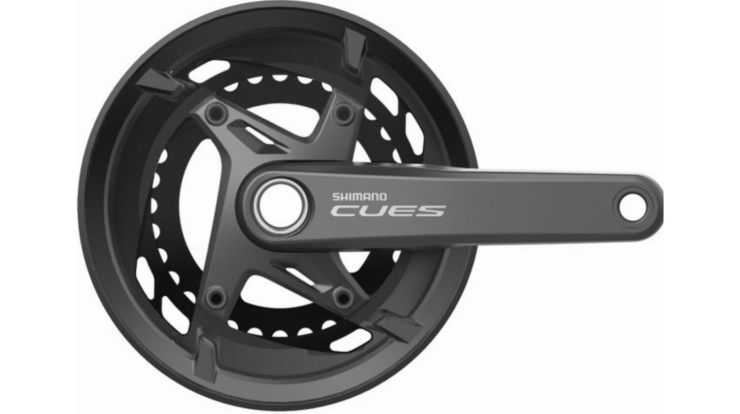 Shimano FC-U6010 Cues Kurbelgarnitur 2x11-fach mit Kettenschutzring, 46-32 Zähne schwarz