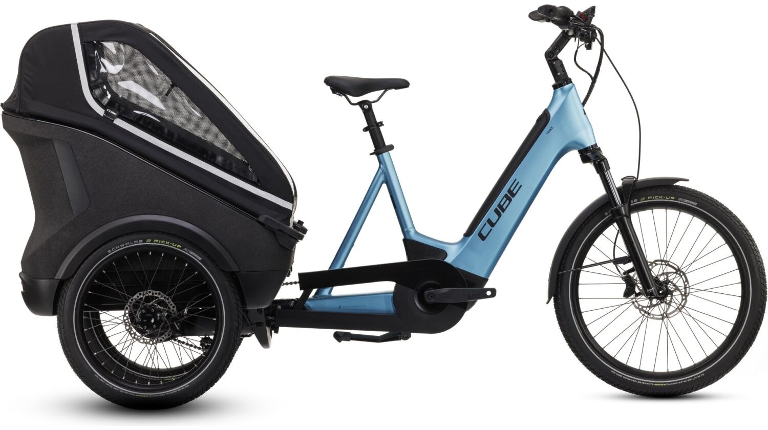 Cube Trike Family Hybrid 750 Wh E-Lastenrad 24"/20" blue´n´reflex one size