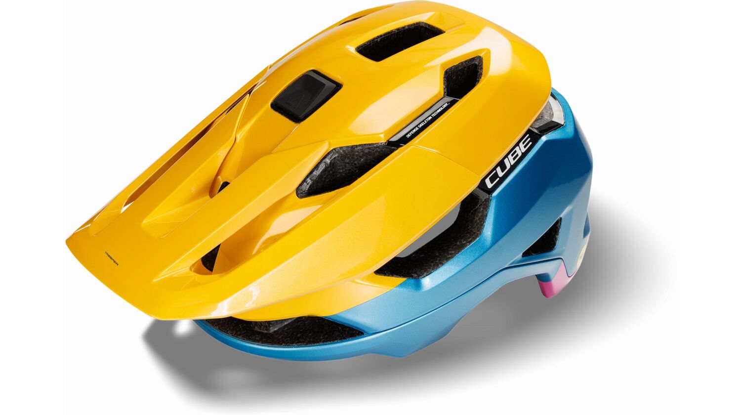 Cube Trooper Mips MTB-Helm yellow´n´blue´n´pink