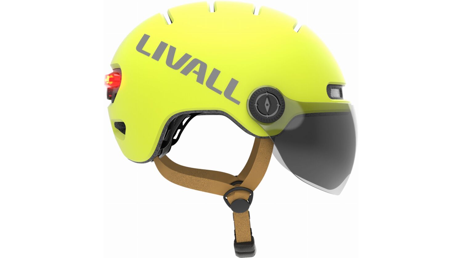 Livall L23 City Helm mit Visier signalgelb