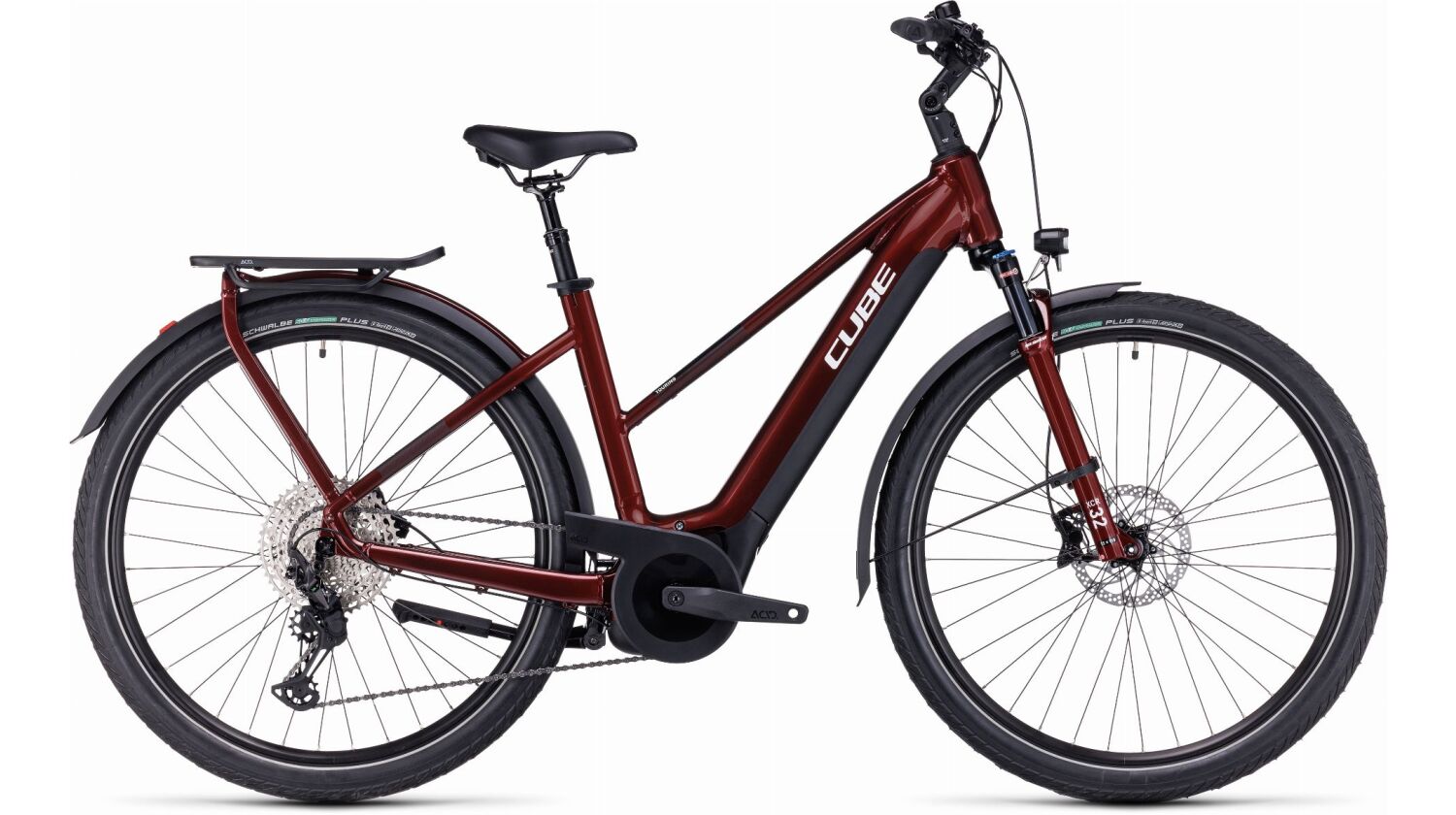 Cube Touring Hybrid EXC 625 Wh E-Bike Trapeze 28" red´n´white