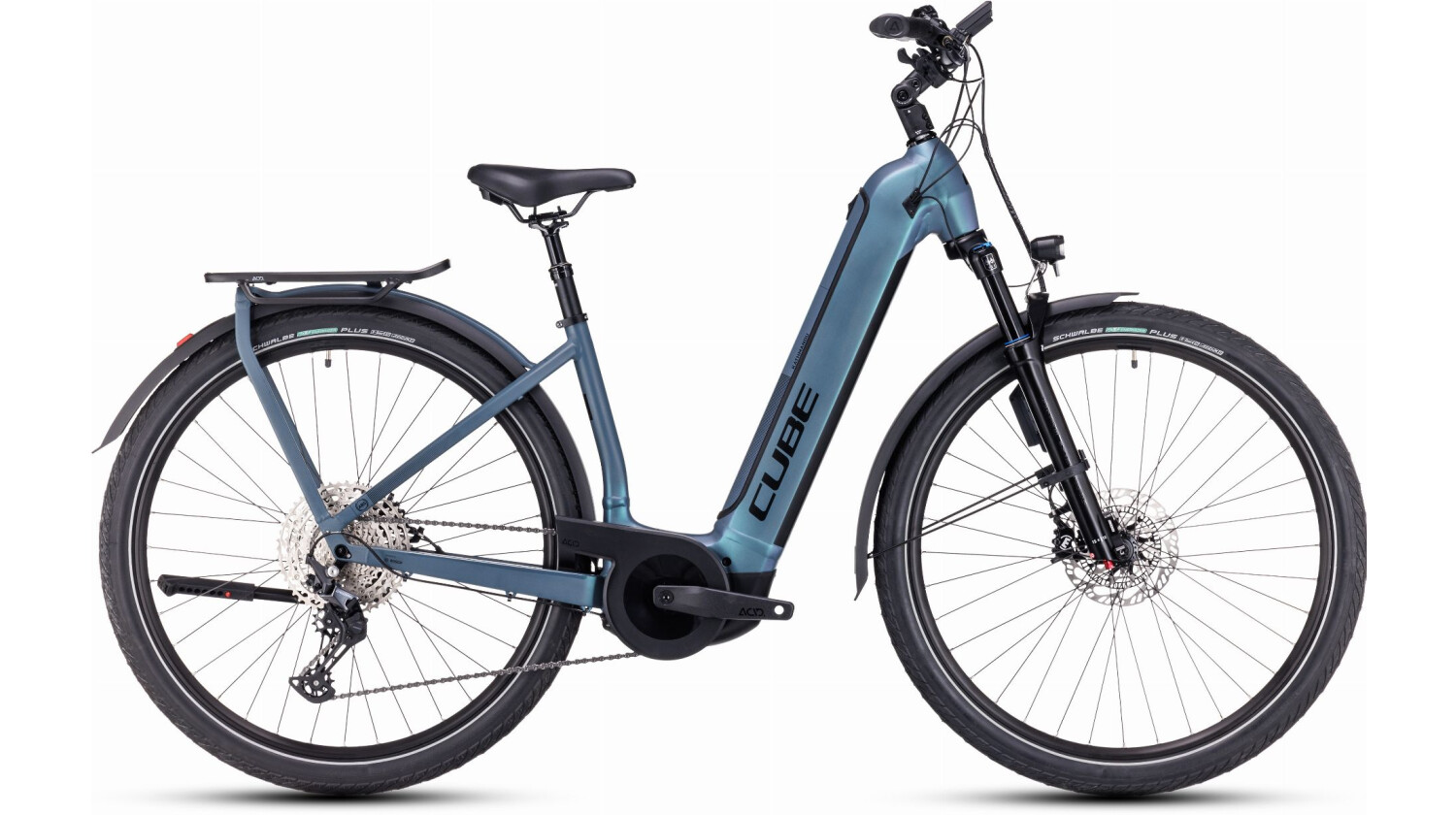 Cube Kathmandu Hybrid ABS 750 Wh E-Bike Easy Entry 28" smaragdgrey´n´blue