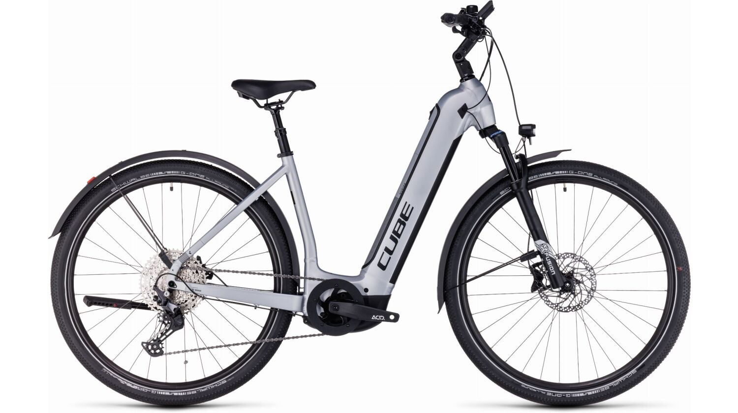 Cube Nuride Hybrid EXC 750 Wh Allroad E-Bike Easy Entry 28" polarsilver´n´black