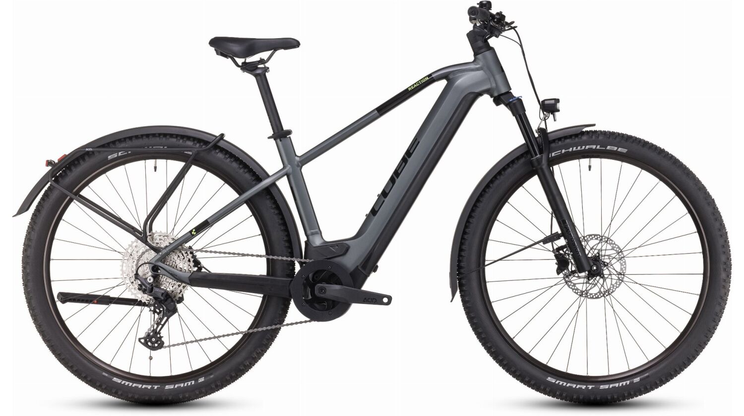 Cube Reaction Hybrid Pro 625 Wh Allroad E-Bike Hardtail Diamant flashgrey´n´green