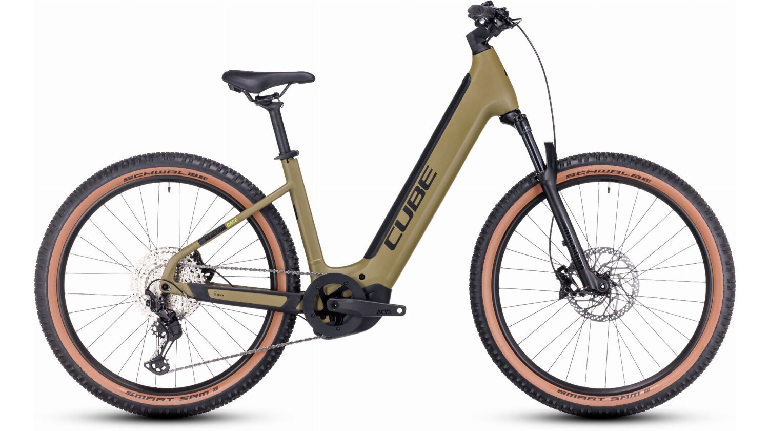 Cube Reaction Hybrid Race 750 Wh E-Bike Hardtail Easy Entry 27,5" olive´n´green