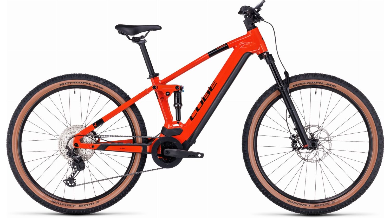 Cube Stereo Hybrid 120 Race 750 Wh E-Bike Fully sparkorange´n´black