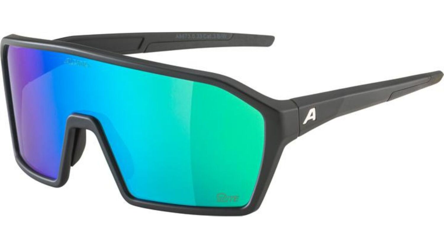 Alpina Ram Q-Lite Sportbrille black matt/mirror green one size