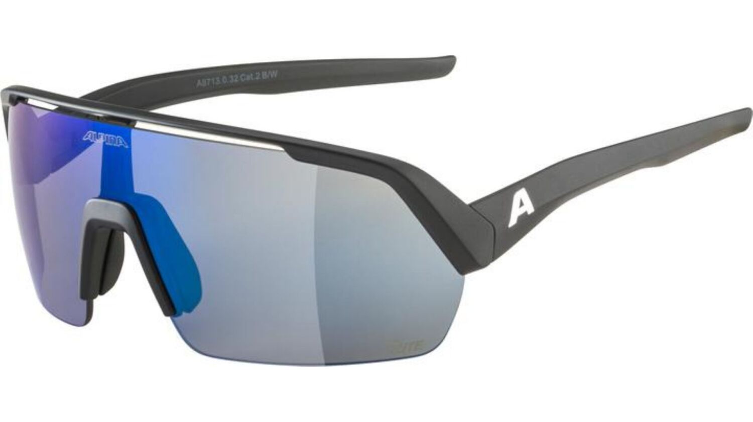 Alpina Turbo HR Q-Lite Sportbrille black matt/mirror blue one size