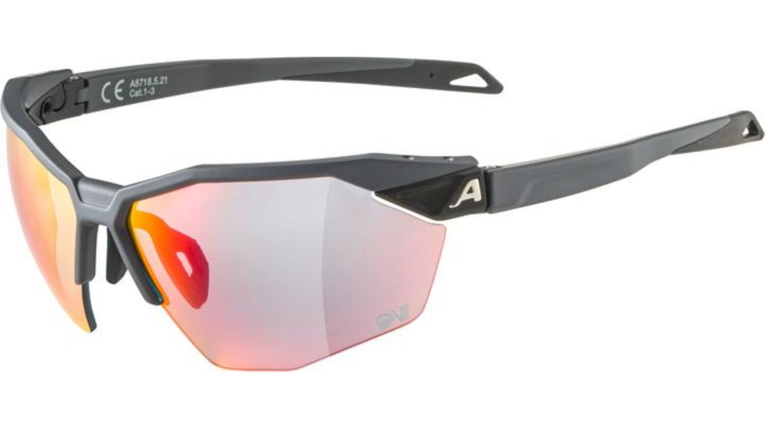 Alpina Twist Six HR QV Sportbrille grey matt/quattro/variofl.mirror+ rainb. one size