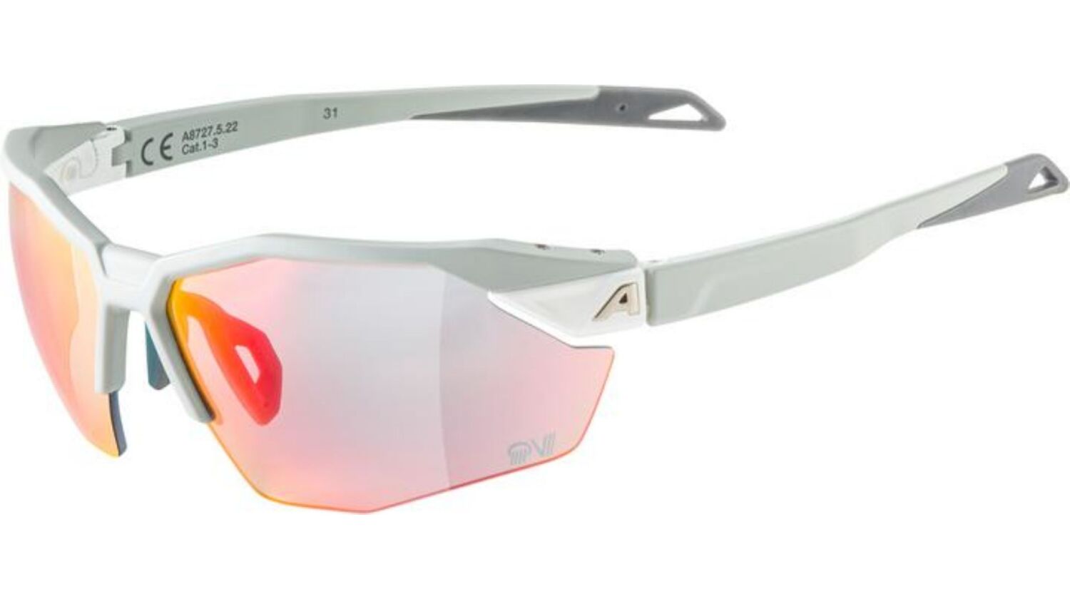 Alpina Twist Six S HR QV Sportbrille smoke-grey matt/quattro/variofl.mirror+ rainb. one size