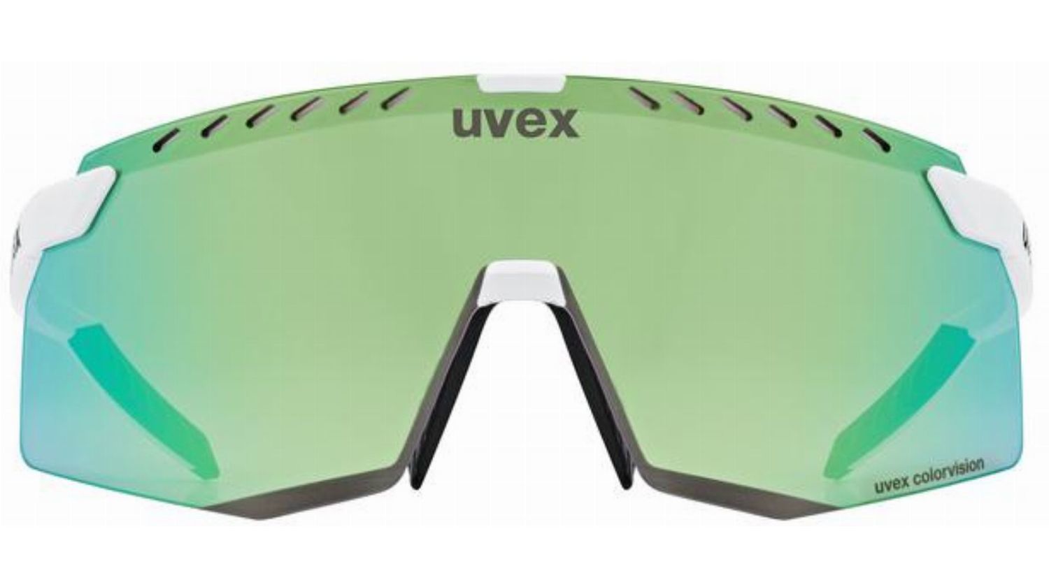 Uvex Pace Stage CV Sportbrille white matt/glossy green