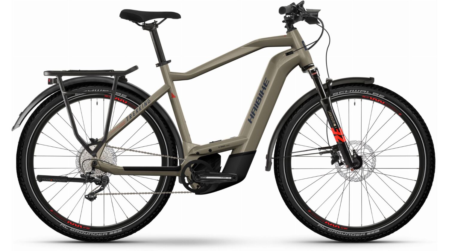 Haibike Trekking 8 750 Wh E-Bike Diamant 27,5" sand/red/blue - gloss