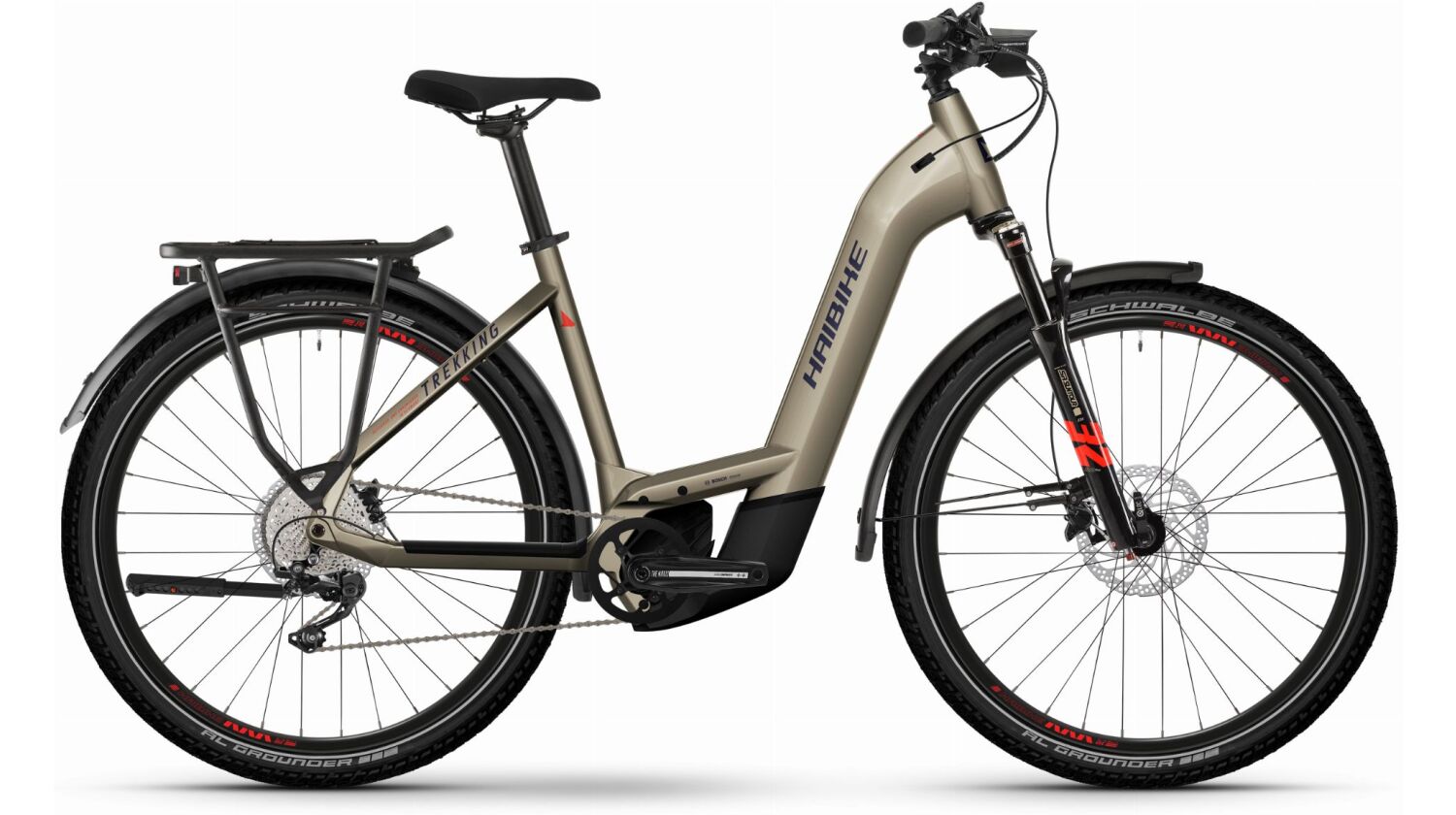 Haibike Trekking 8 750 Wh E-Bike Wave 27,5" sand/red/blue - gloss