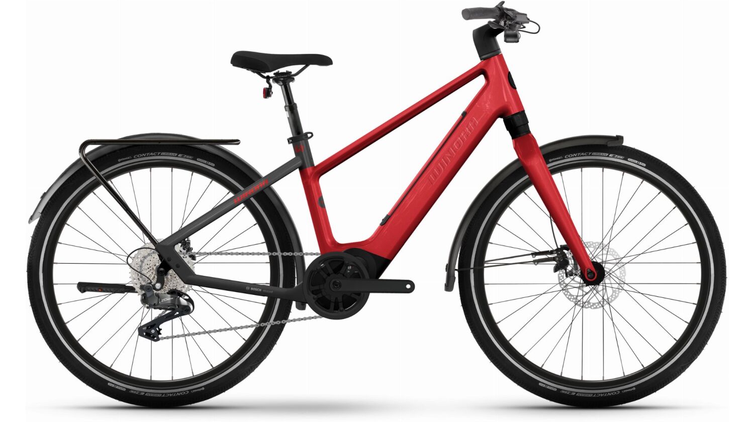 Winora iRide Pure X10 400 Wh E-Bike Diamant 27,5" chrystal red/black - gloss