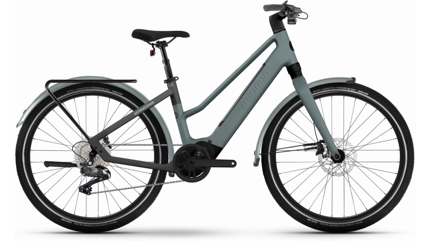 Winora iRide Pure X10 400 Wh E-Bike Trapez 27,5" nile blue matt, black matt