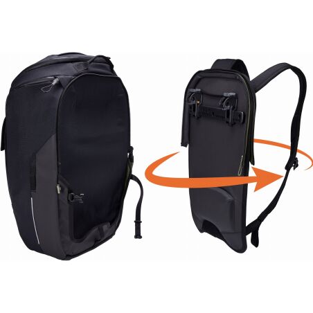 Thule Paramount Hybrid Pannier Fahrradpacktasche und Rucksack in einem schwarz 26 L