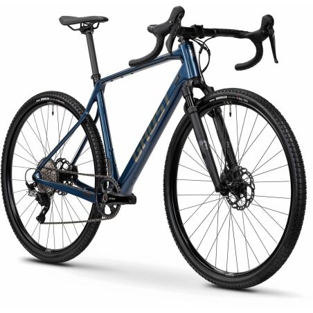 Ghost Asket CF Full Party Gravelbike Diamant 28&quot; metallic dark blue/carbon showing - glossy