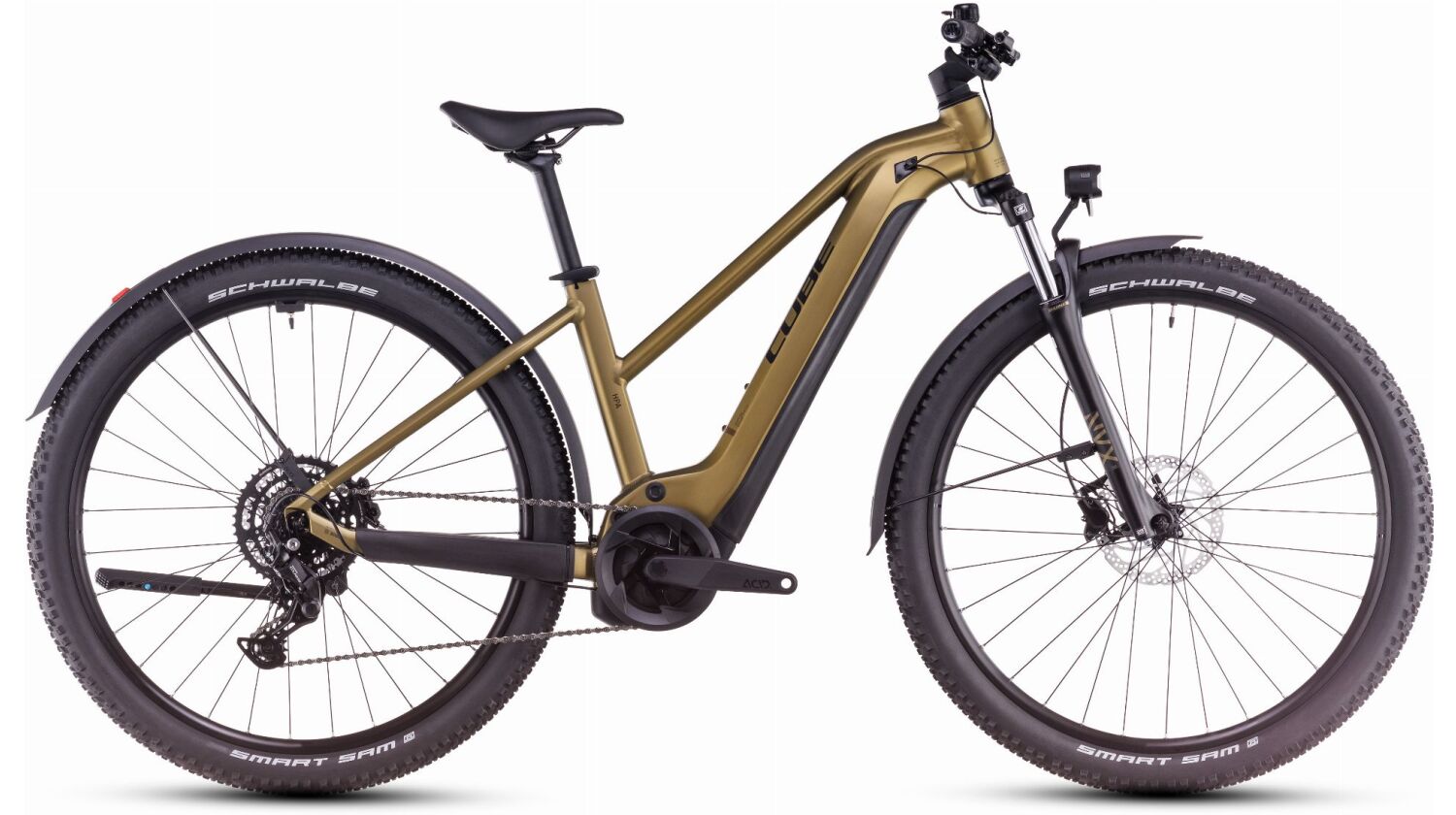 Cube Reaction Hybrid Performance 625 Wh Allroad E-Bike Hardtail Trapeze goldenlime´n´black