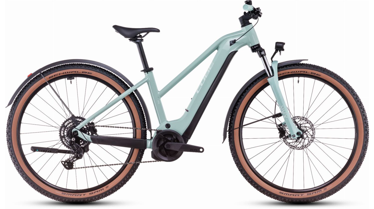 Cube Reaction Hybrid Performance 625 Wh Allroad E-Bike Hardtail Trapeze skylightblue´n´white