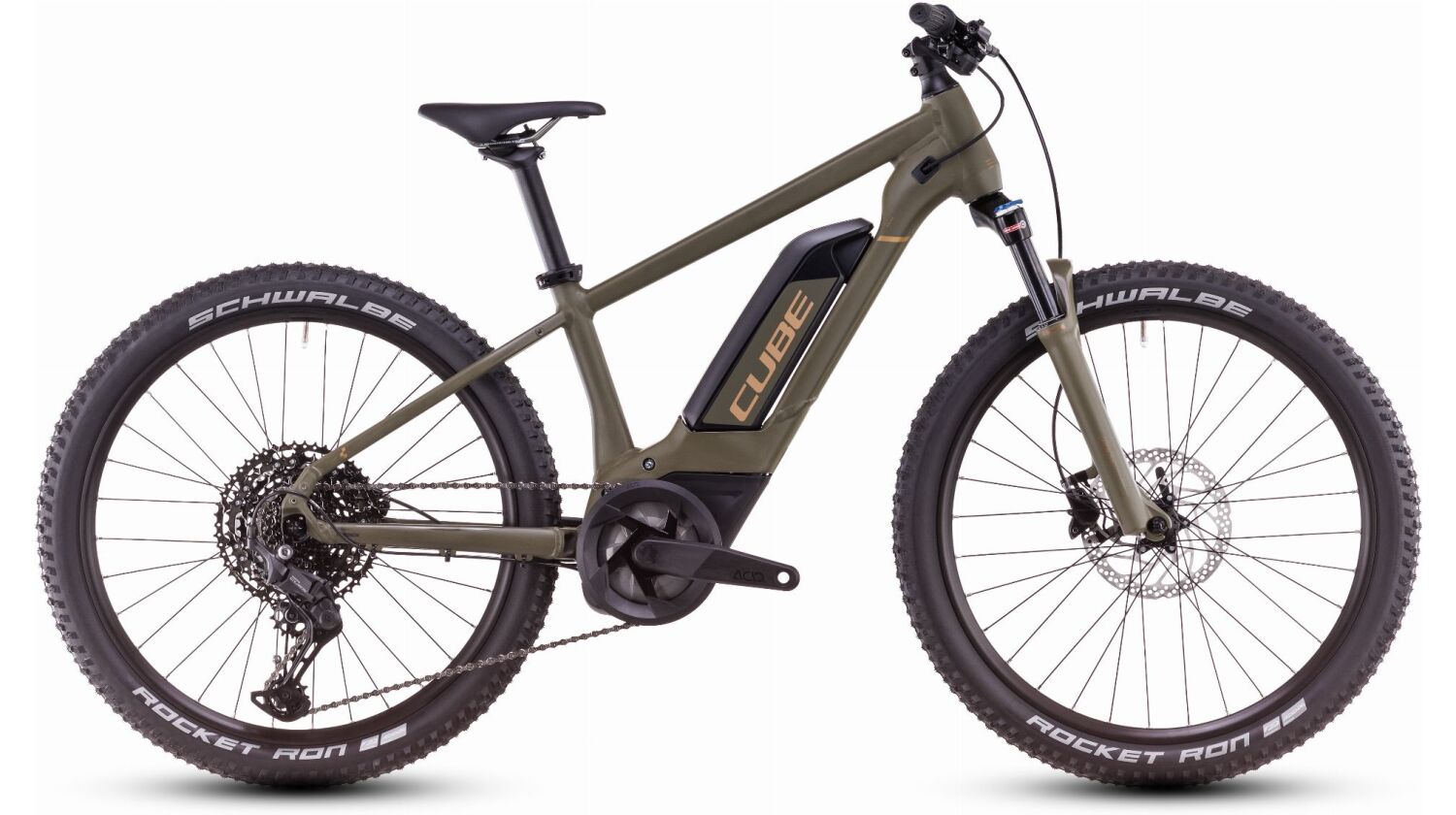 Cube Acid 240 Hybrid Rookie SLX 500 Wh Kinderrad Diamant 24" dustyolive´n´gold one size