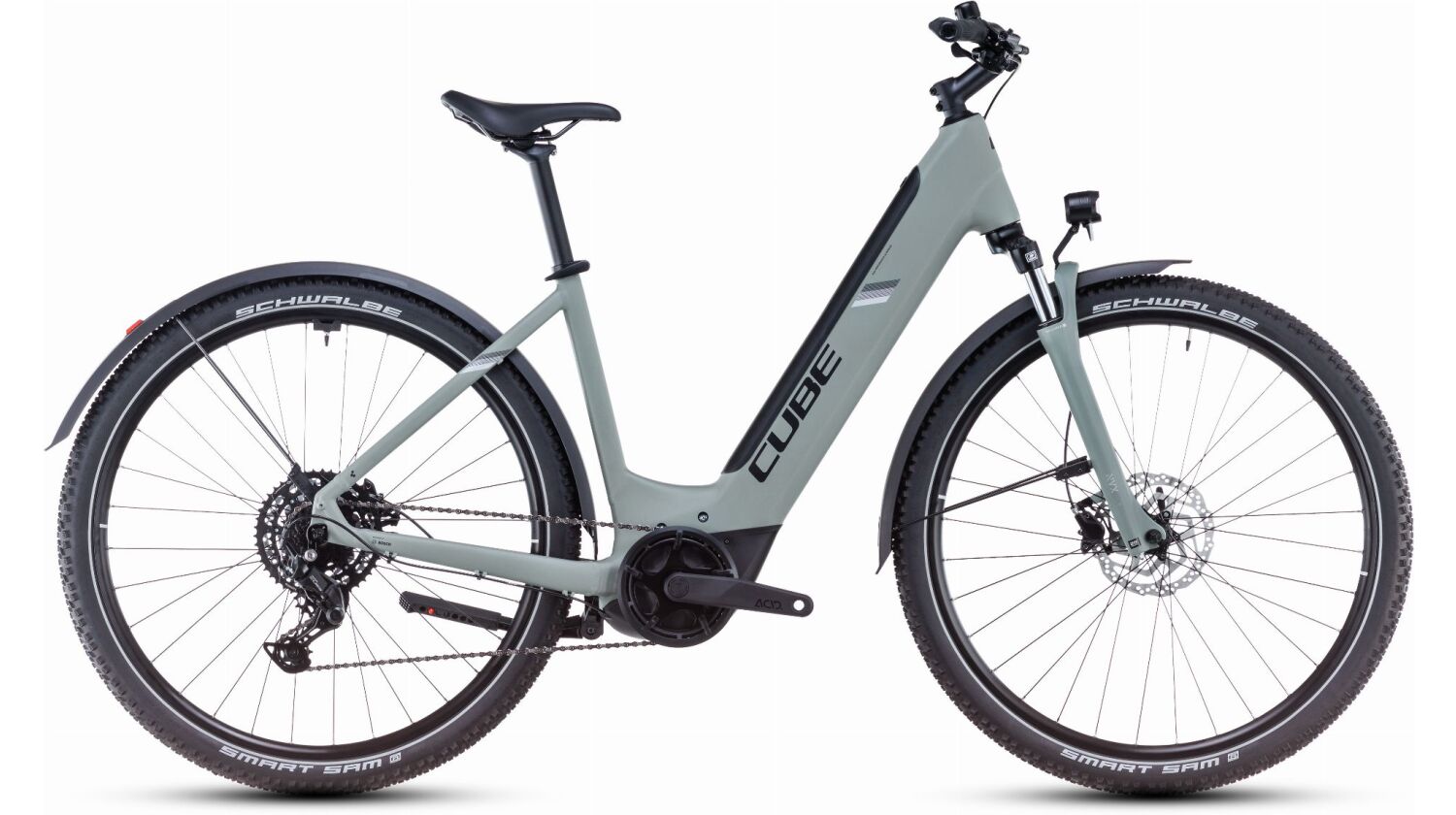 Cube Nuride Hybrid Performance 500 Wh Allroad E-Bike Easy Entry 28" swampgrey´n´black