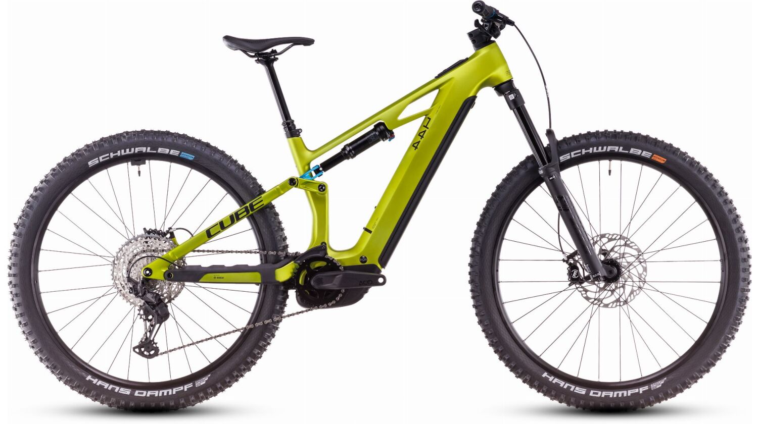 Cube Stereo Hybrid One44 HPC Race 800 Wh E-Bike Fully flashlime´n´blue