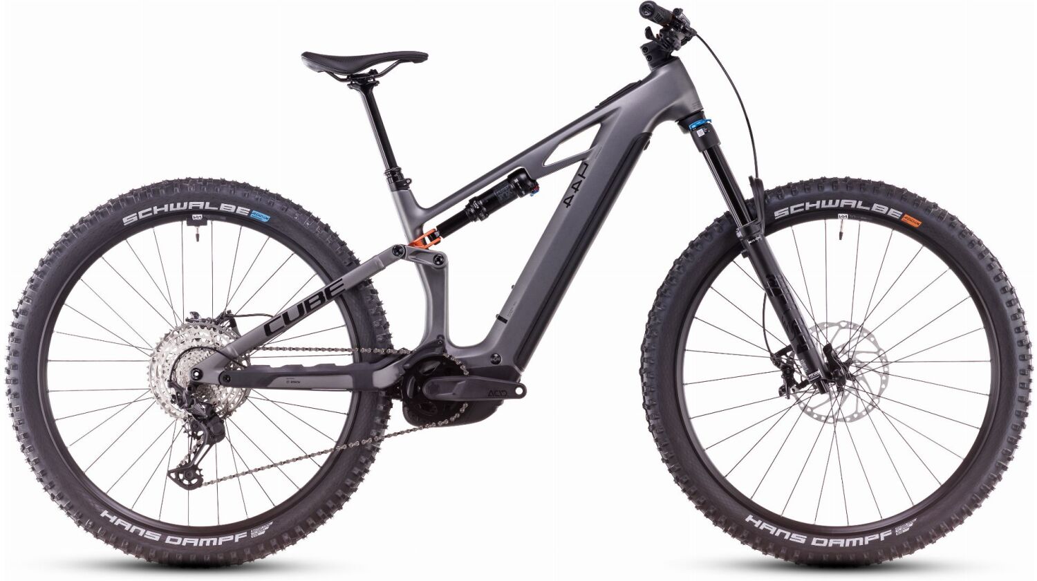 Cube Stereo Hybrid One44 HPC SLX 800 Wh E-Bike Fully slabgrey´n´orange