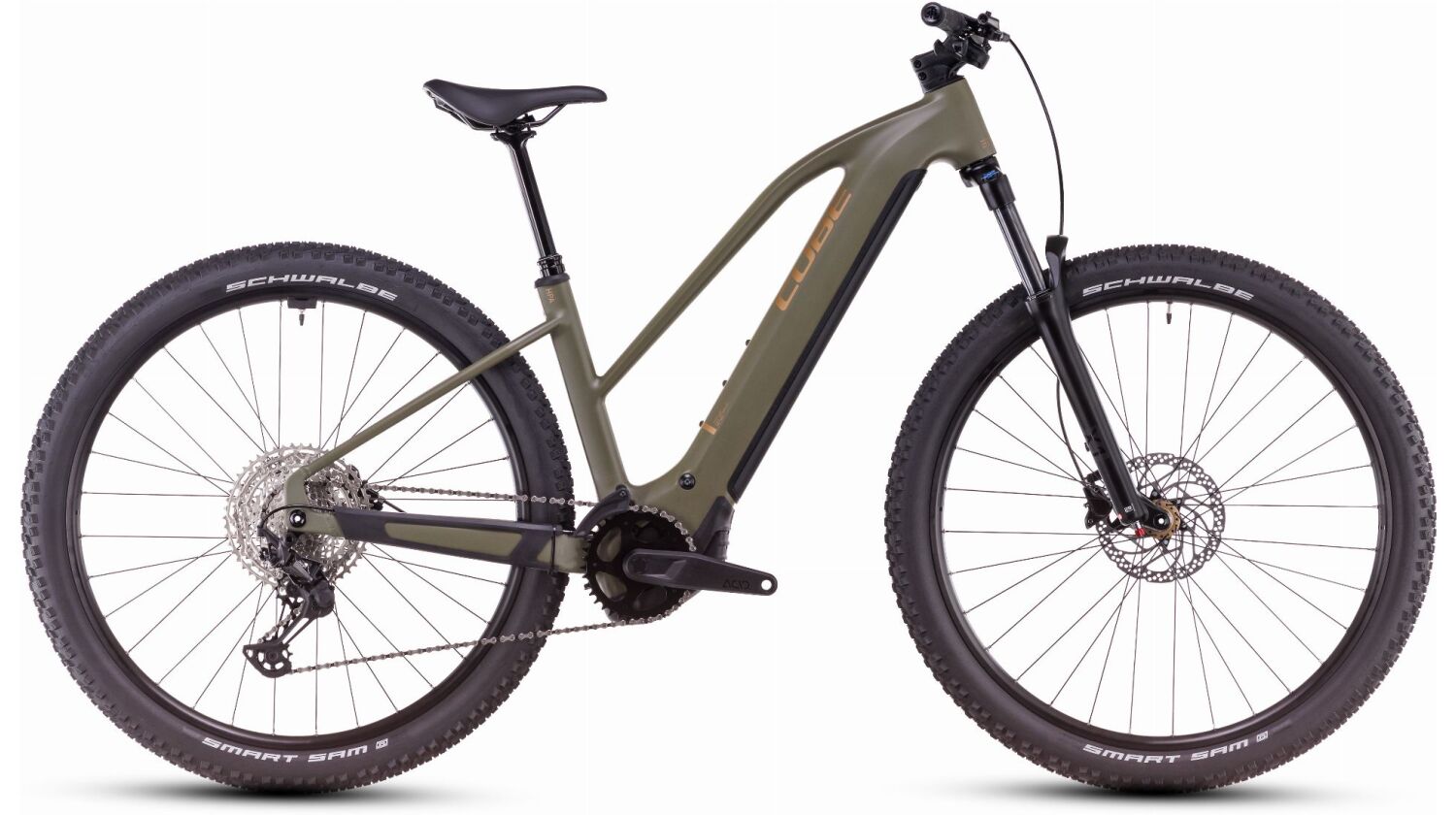 Cube Reaction Hybrid Pro 600 Wh E-Bike Hardtail Trapeze dustyolive´n´gold