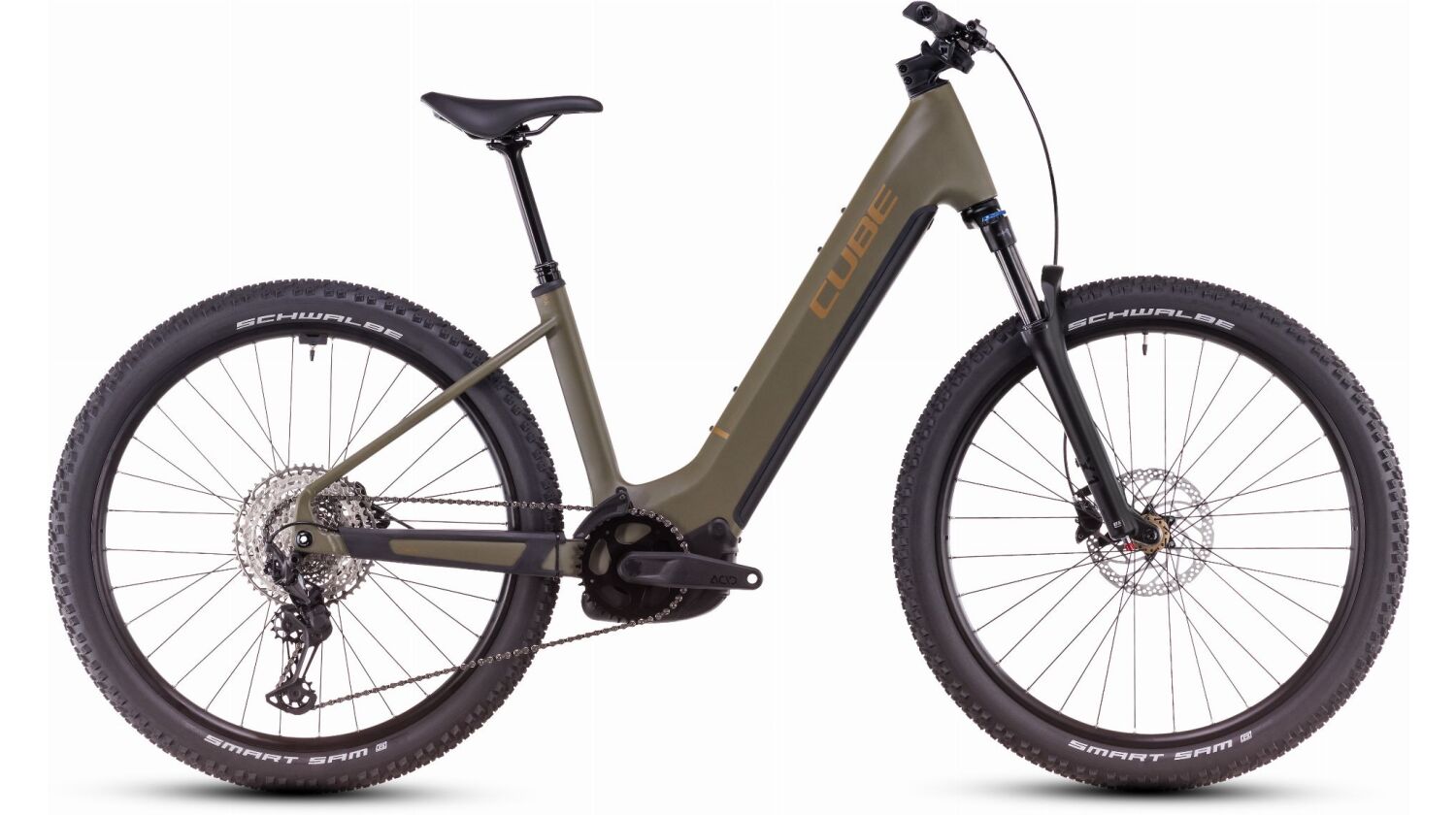 Cube Reaction Hybrid Pro 600 Wh E-Bike Hardtail Easy Entry 27,5" dustyolive´n´gold