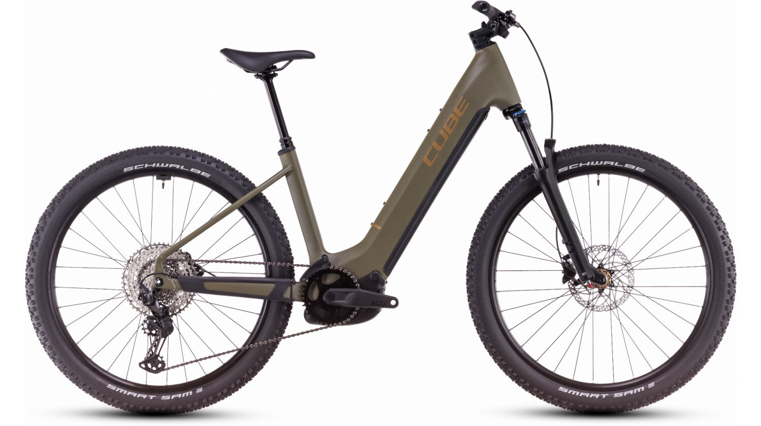 Cube Reaction Hybrid Pro 800 Wh E-Bike Hardtail Easy Entry 27,5" dustyolive´n´gold