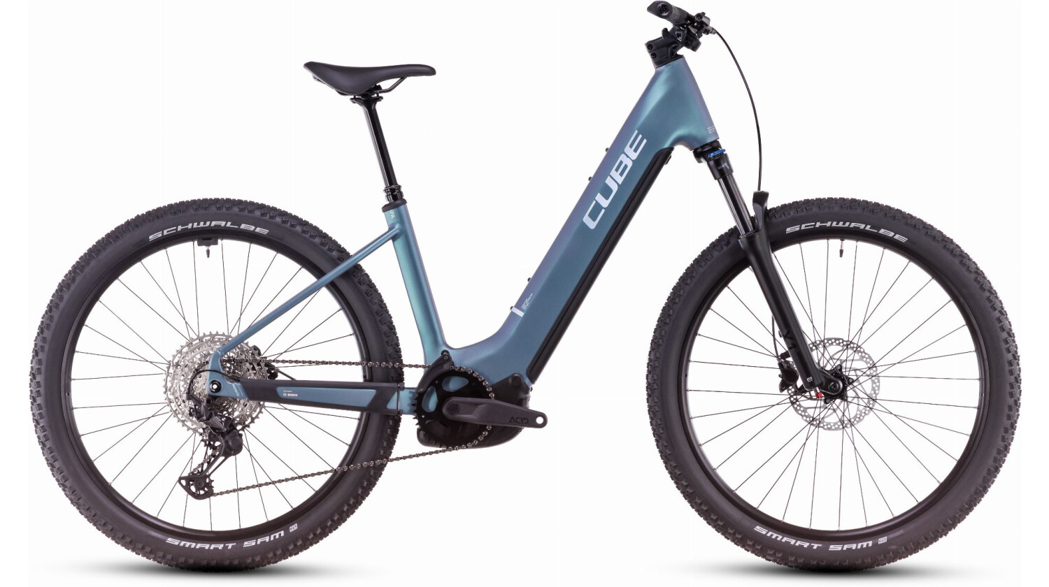 Cube Reaction Hybrid Pro 600 Wh E-Bike Hardtail Easy Entry 27,5" smaragdgrey´n´prism