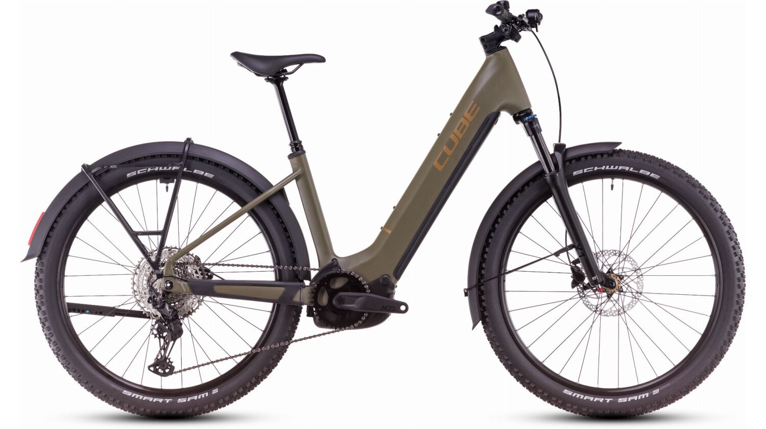 Cube Reaction Hybrid Pro Allroad 800 Wh E-Bike Hardtail Easy Entry 27,5" dustyolive´n´gold