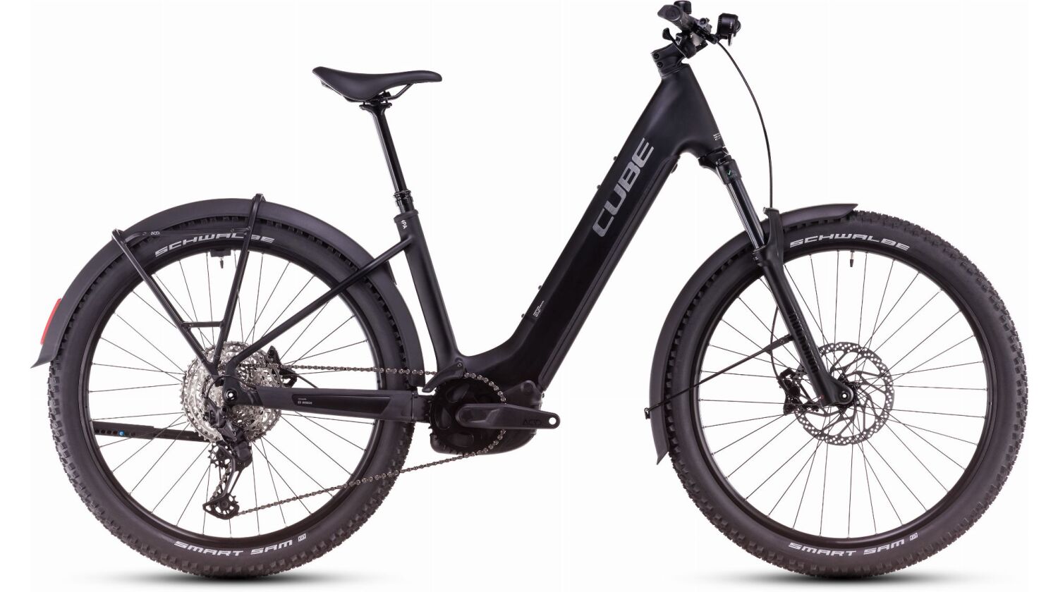Cube Reaction Hybrid Race Allroad 800 Wh E-Bike Hardtail Easy Entry 27,5" black´n´metal