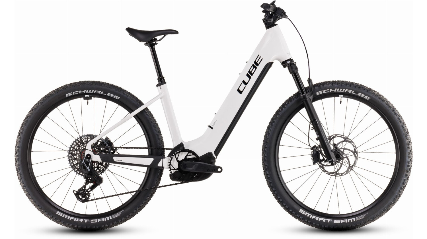 Cube Reaction Hybrid SLT 800 Wh E-Bike Hardtail Easy Entry 27,5" metallicwhite´n´black