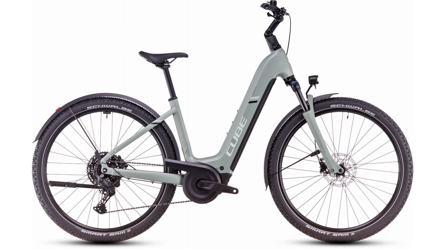 Cube Nuride Hybrid Pro Allroad 800 Wh E-Bike Easy Entry 28" pistachio´n´stonegrey