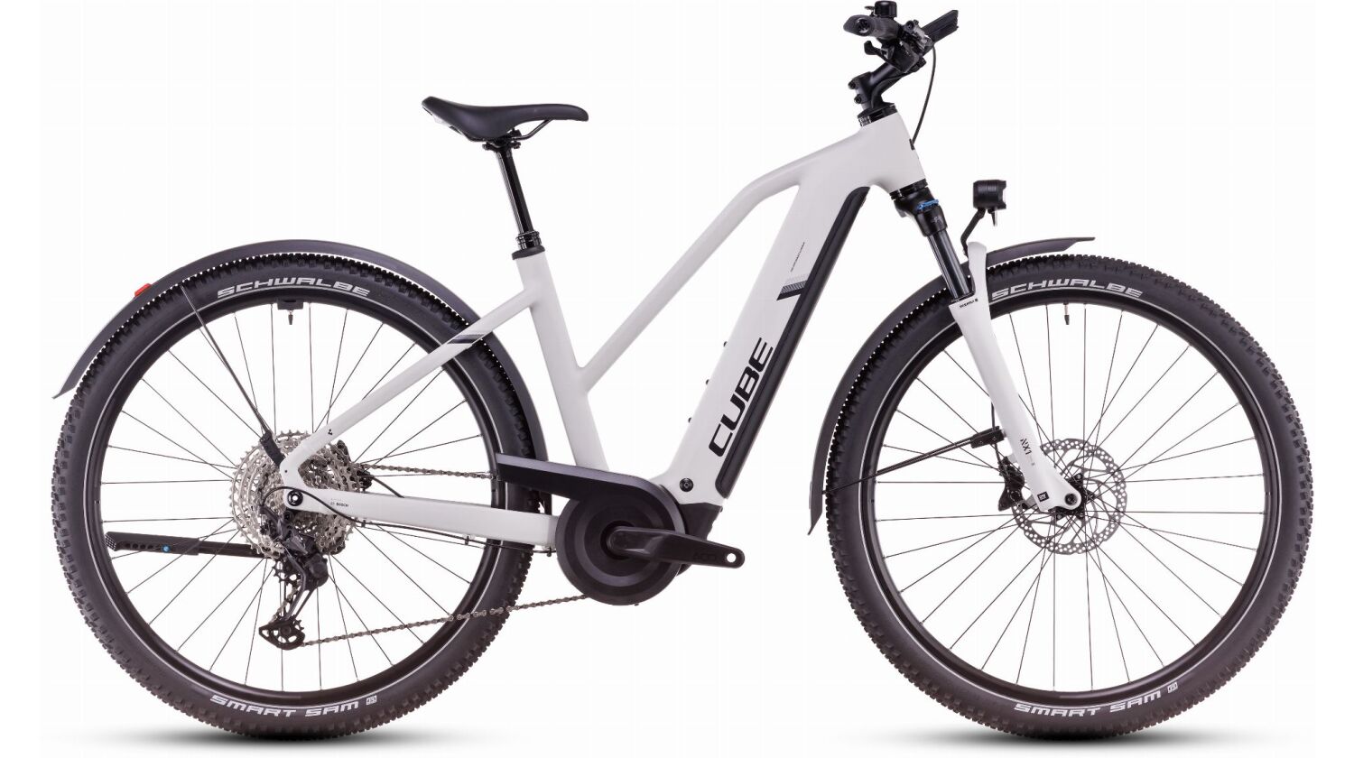 Cube Nuride Hybrid EXC Allroad 800 Wh E-Bike Trapeze 28" cotton´n´silver