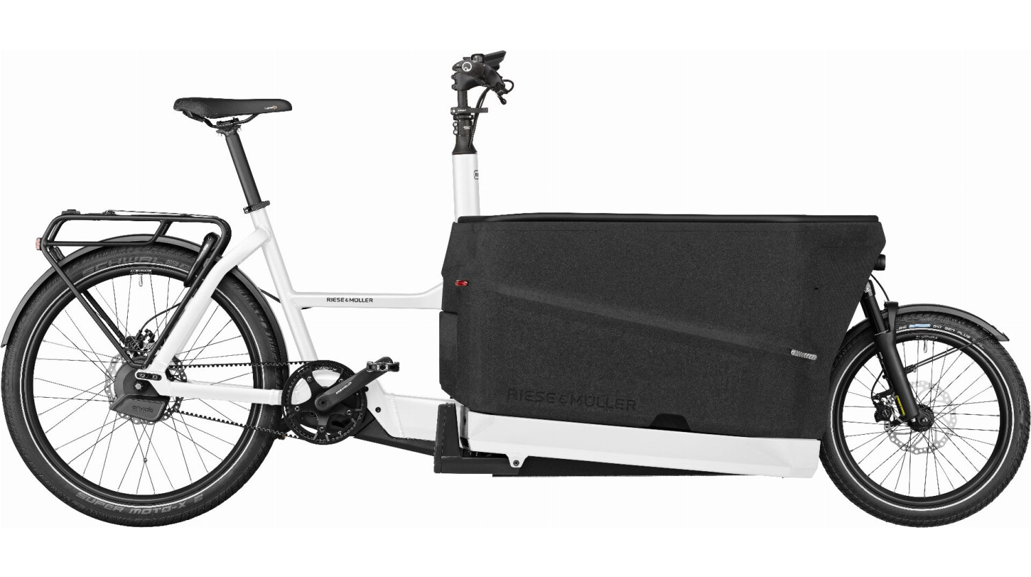 Riese & Müller Packster2 70 vario, 750 Wh, E-Lastenrad 20"/26" Doppelkindersitz, Kinderregenverdeck, Gepäckträger, RX,  Intuvia 100, white TB