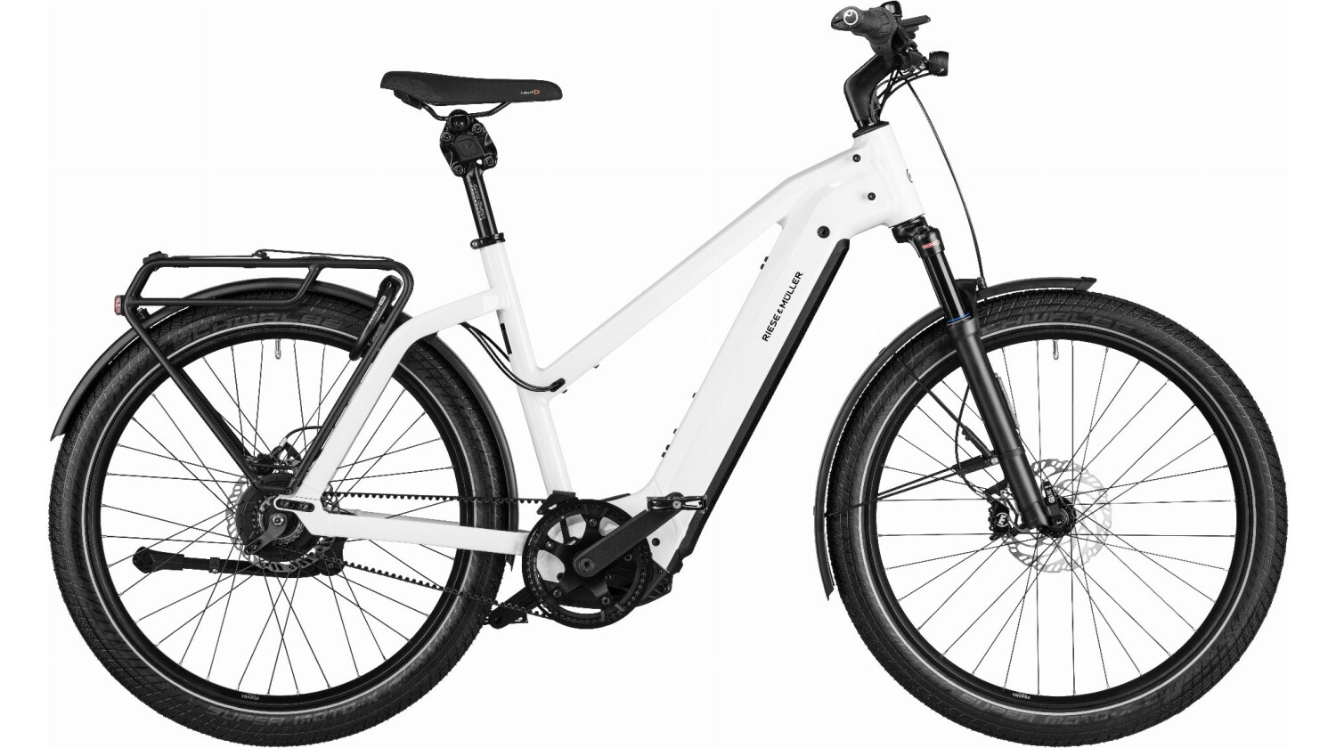 Riese & Müller Charger4 Mixte GT vario, 750 Wh E-Bike Trapez 27,5" RX, Kiox 300, ceramic white TB 49 cm