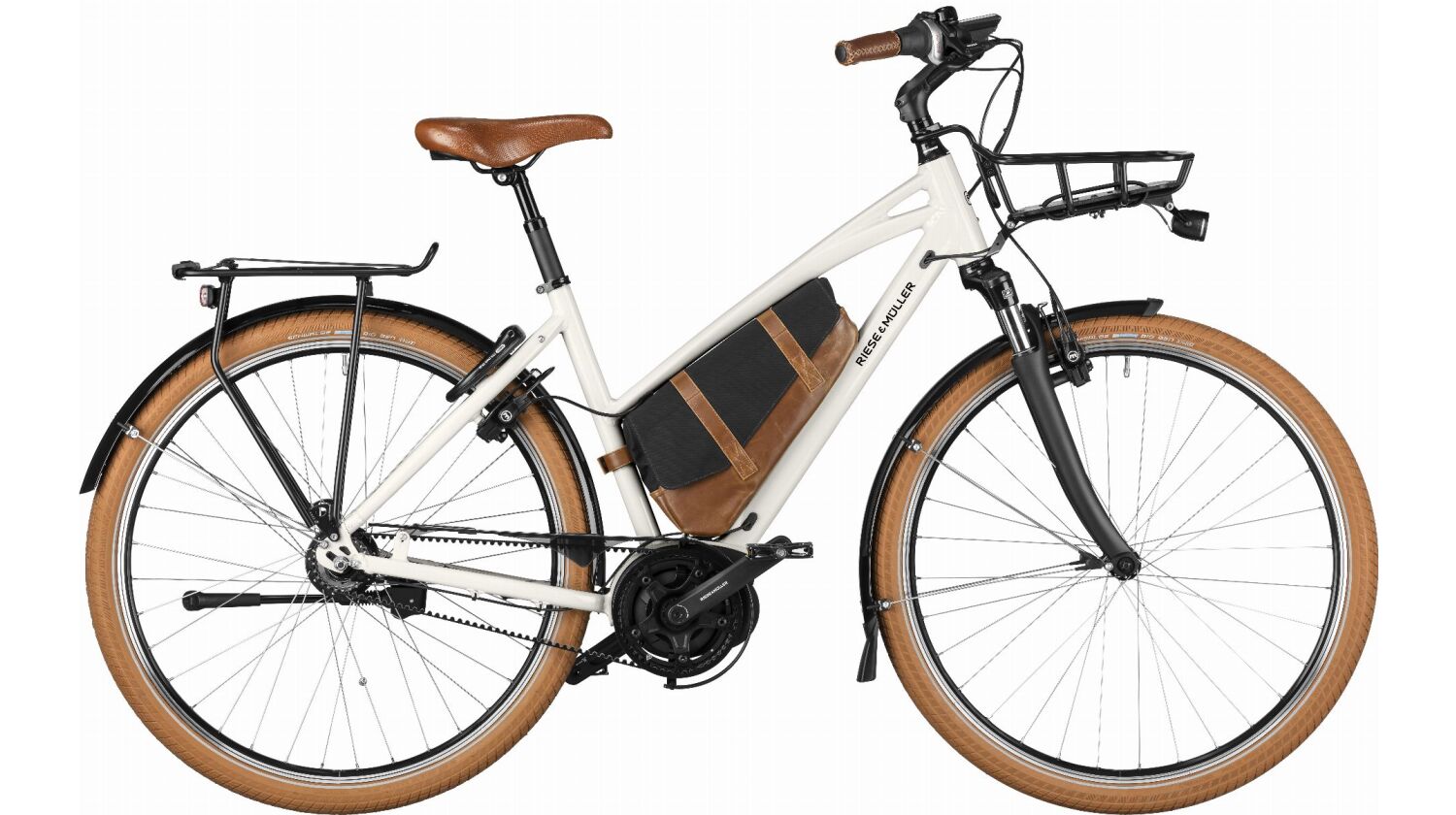 Riese & Müller Cruiser2 Mixte silent, 545 Wh E-Bike Trapez 28" Frontgepäckträger, 545 Wh, RX, cream TB 50 cm