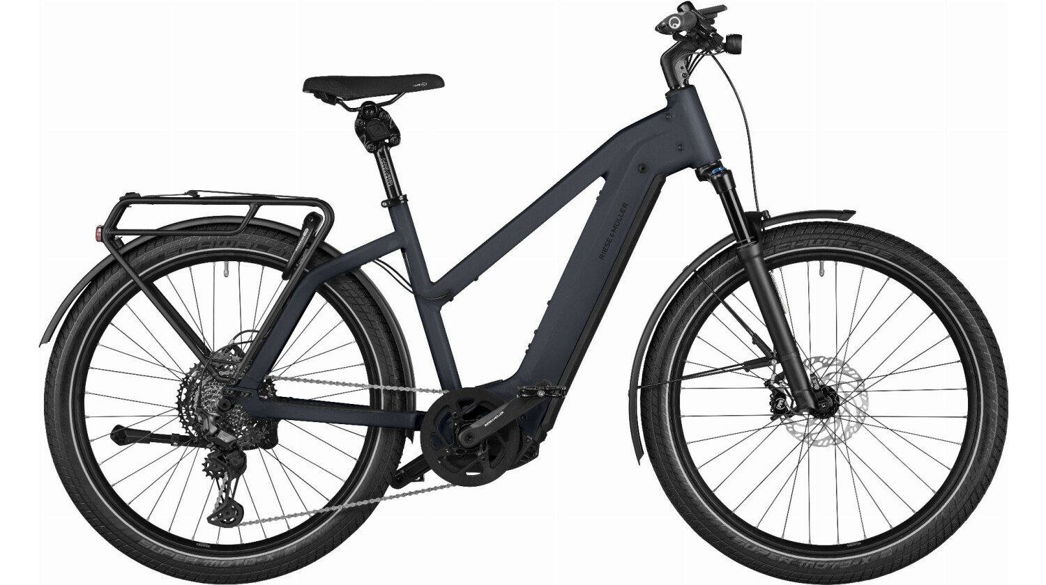 Riese & Müller Charger4 Mixte GT touring 750 Wh E-Bike Trapez 27,5" storm blue matt 46 cm