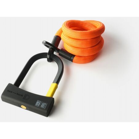 tex-lock eyelet Textilschloss mit &Ouml;sen inkl. D-lock Bundle B&uuml;gelschloss