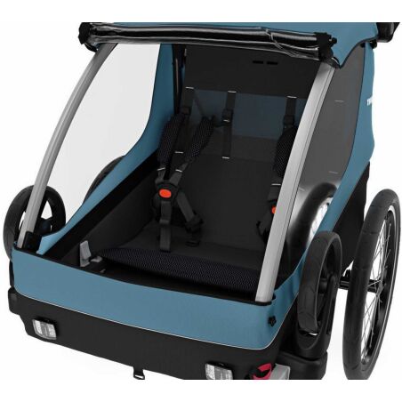 Ausstellungsst&uuml;ck - Thule Courier Fahrradanh&auml;nger inkl. Buggy-Kits bis zu zwei Kinder aegean blue