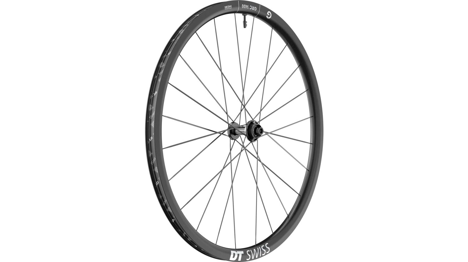 DT Swiss GRC 1400 Dicut 30 Vorderrad 28" Carbon, Center Lock, Felgenhöhe für Steckachse 12/100 TA