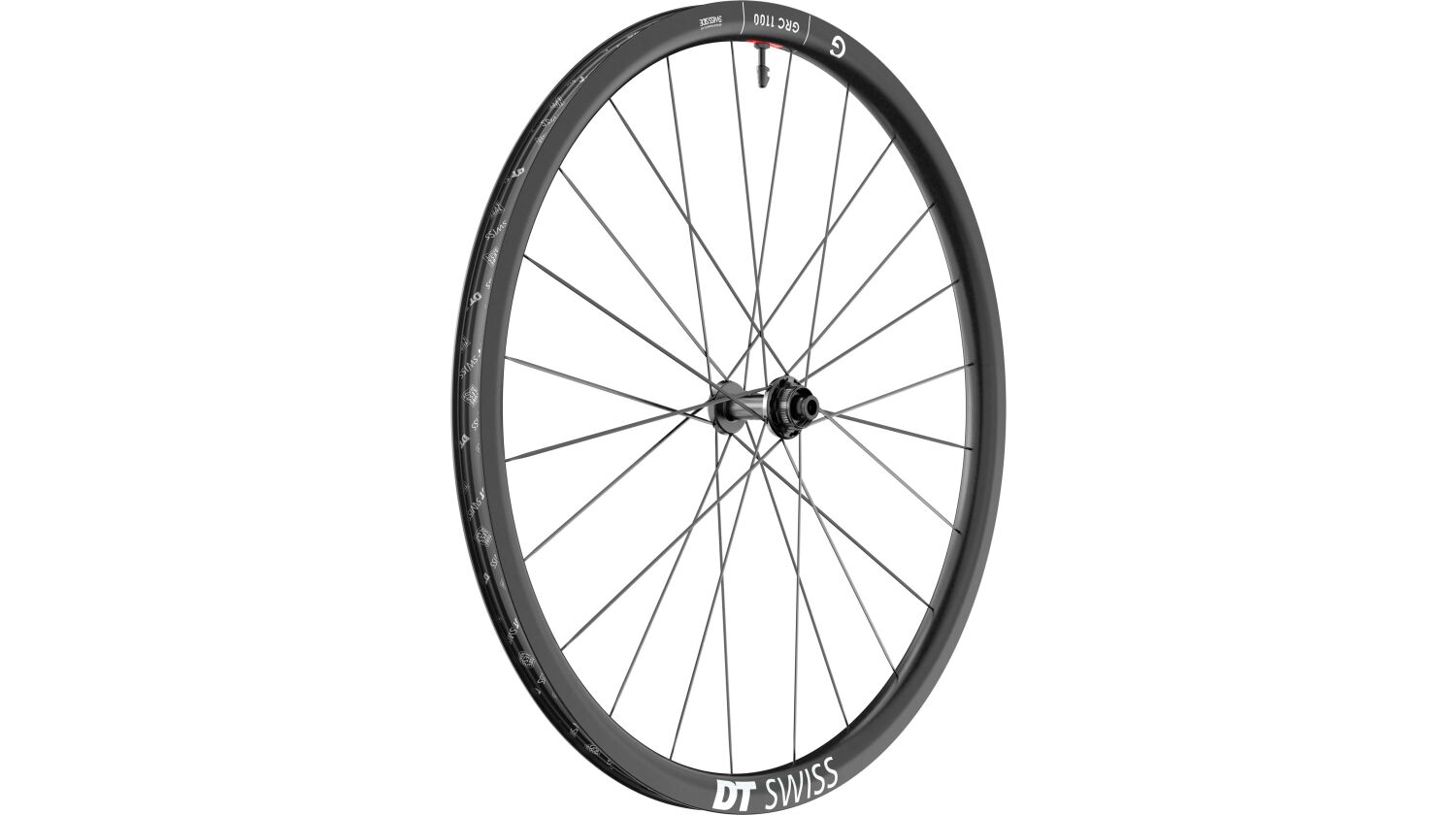DT Swiss GRC 1100 Dicut 30 Vorderrad 28", Carbon, Center Lock, Felgenhöhe 30 mm für Steckachse 12/100 mm TA