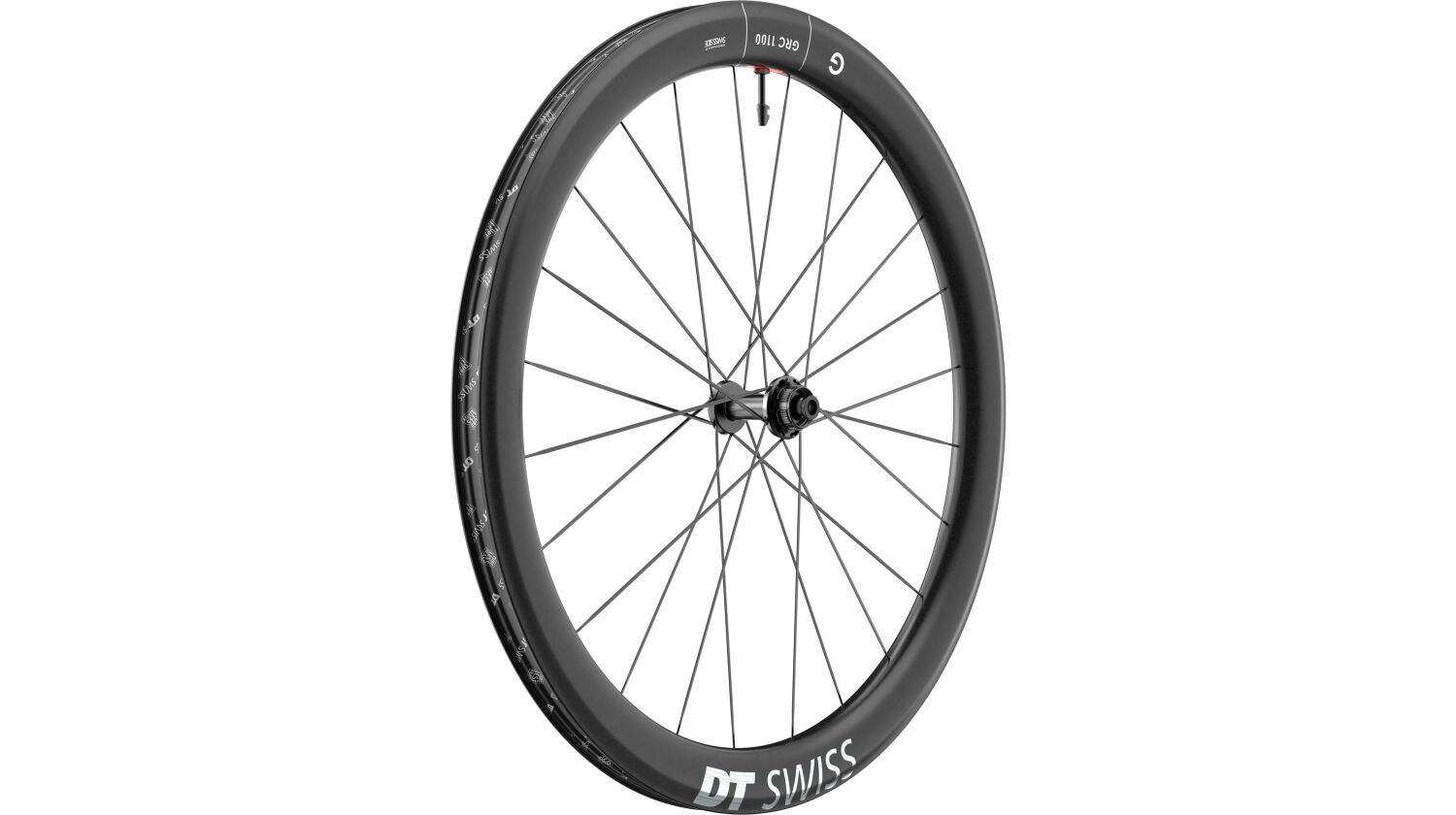 DT Swiss GRC 1100 Dicut 50 Vorderrad 28", Carbon, Center Lock, Felgenhöhe 50 mm für Steckachse 12/100 mm TA