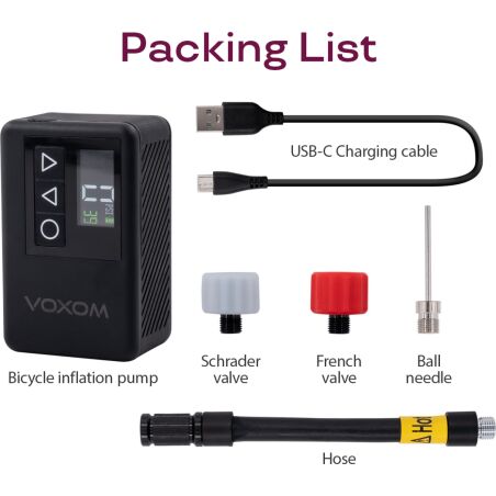 Voxom elektrische Fahrradpumpe EPU2 schwarz